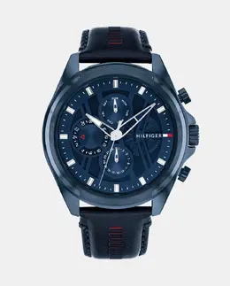 Jax 1710655 Многофункциональные мужские часы из синей кожи Tommy Hilfiger, синий 7613272607223 | azul