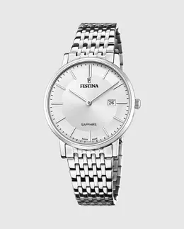 F20018/1 Мужские часы швейцарского производства из серебристой стали Festina, серебряный 8430622757211 | plata
