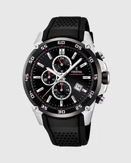F20330/5 Оригинальные мужские часы из черной резины Festina, черный 8430622697821 | negro