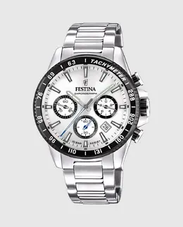 F20560/1 Мужские часы-хронограф Timeless из серебристой стали Festina, серебряный 8430622776915 | plata