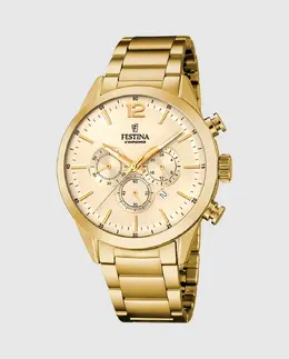F20633/4 Мужские часы Timeless Chronograph в корпусе из золотой стали Festina 8430622843211 | oro