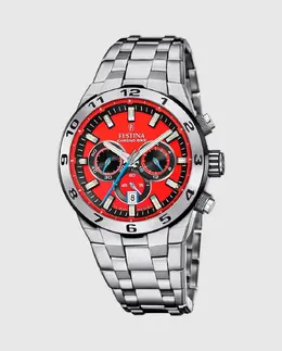 F20670/5 Chrono Bike мужские часы в серебристой стали Festina, серебряный 8430622816130 | plata