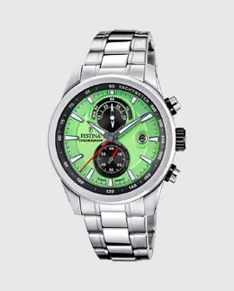F20694/3 Мужские часы-хронограф Timeless из серебристой стали Festina, серебряный 8430622829321 | plata