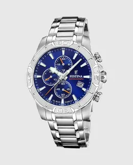 F20704/2 Часы мужские с хронографом Timeless из серебристой стали Festina, серебряный 8430622824715 | plata