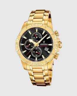 F20705/4 Мужские часы Timeless Chronograph в корпусе из стали золотистого оттенка Festina, золото 8430622824661 | oro