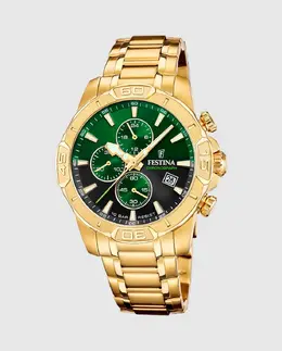 F20705/6 Мужские часы Timeless Chronograph в корпусе из золотой стали Festina 8430622824722 | oro