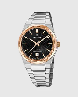 F20065/4 швейцарские мужские часы Rivé из серебристой стали Festina, серебряный 8430622830822 | plata