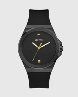 Виниловые мужские часы GW0790G2 с силиконовым и черным ремешком Guess, черный 91661544422 | negro