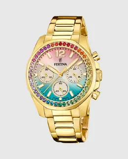F20609/5 Женские часы Boyfriend Rainbow в корпусе из золотистой стали Festina, золото 8430622835933 | oro