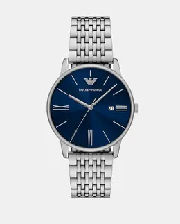 AR11674 Мужские часы из нержавеющей стали с тремя стрелками и датой Emporio Armani, серебряный 4064092324839 | plata