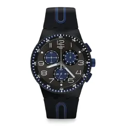 Часы Kaicco с черным силиконовым ремешком Swatch, черный 7610522750111 | negro