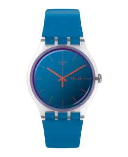 Часы Polablue с синим силиконовым ремешком Swatch, синий 7610522858244 | azul