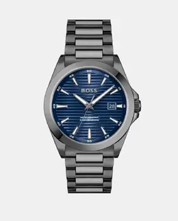 Мужские часы Strike 1514175 в сером стальном корпусе Hugo Boss, серый 7613272613859 | gris