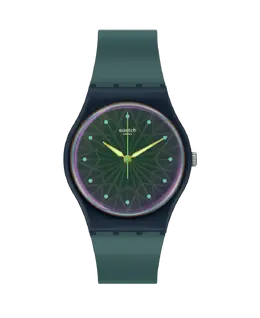 Часы Dreaming of Gemstones с ремешком из биоматериала и синим циферблатом Swatch, синий 7610522873315 | azul