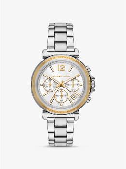 Крупные часы Maren серебристого цвета Michael Kors, мультиколор mk7495 | two tone