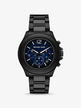Крупные часы в зелено-черном цвете Michael Kors, черный mk9193 | black