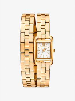 Часы Mini Monroe с двойным обертыванием серебристого тона Michael Kors, золотой mko1145 | gold