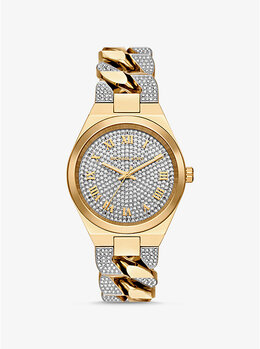 Часы Lennox с золотистым ремешком и отделкой паве Michael Kors, золотой mk7487 | gold
