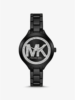 Часы Aspyn pavé logo черного цвета Michael Kors, черный mko1109 | black