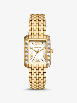 Миниатюрные часы с наждачной бумагой и паве из золота Michael Kors, золотой mk4826 | gold