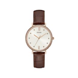 Часы из коричневой кожи Guess 0014679289 | brown
