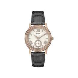 Серые кожаные часы Guess 0014679141 | gray
