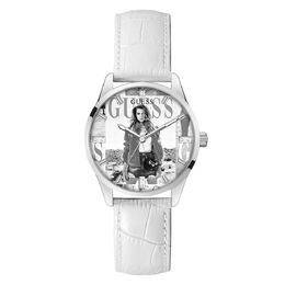 Белые кожаные часы Guess 0014678943 | white