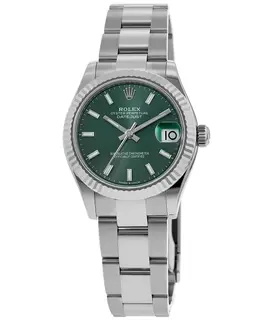 Rolex Datejust 31 Stainless Steel and White Gold Mint Green Dial Women's Watch Model: M278274-0017