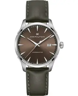 Hamilton Jazzmaster Gent Quartz Brown Dial Leather Strap Men's Watch h32451801