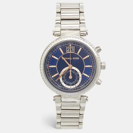 Michael Kors Blue Stainless Steel Sawyer MK6224 Women's Watch 39mm