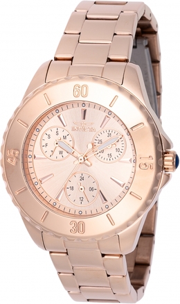 Invicta Angel GMT Quartz Rose Gold Dial Ladies Watch Model 48403