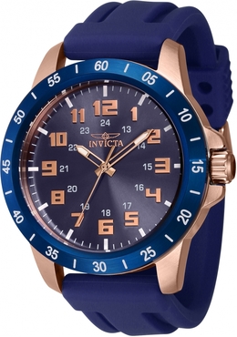 Invicta Pro Diver 40001 Mens Quartz Blue Dial Watch - Rose Gold Tone Steel Case