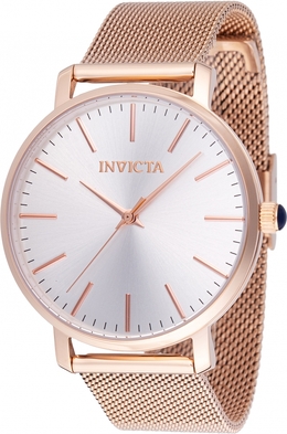 Invicta Angel Series, Ladies' Analog Quartz Watch with Silver Dial and Rose Gold-tone Elements
