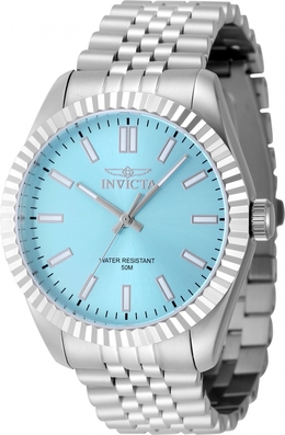 Invicta Specialty Blue Dial Mens Watch 48906, Silver-tone stainless steel case and bracelet