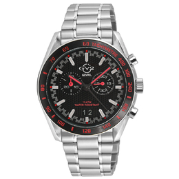 Gevril Freccia Chronograph Quartz Black Dial Mens Watch 42900b
