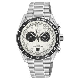 Gevril Freccia Chronograph Quartz White Dial Mens Watch 42904b