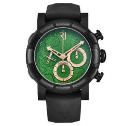 RJ.MD.CH.603.20 - RJ Moon Dust Chronograph Automatic Green Dial Mens Watch