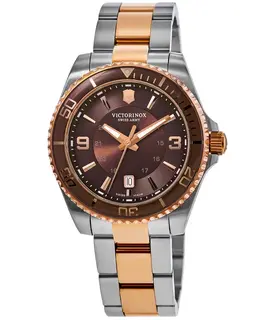 Victorinox Swiss Army Maverick Large Quartz Brown Dial Two-Tone Steel Men's Watch 241951