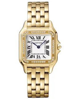 Cartier Panthere de Cartier Medium Diamond Silver Dial 18K Yellow Gold Women's Watch wjpn0066