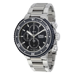 oris 0177477277154 Mens Black Dial Chronograph Automatic Watch