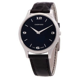 Chopard L.U.C Classic XP Black Dial White Gold Leather Mens Watch 161902-1001