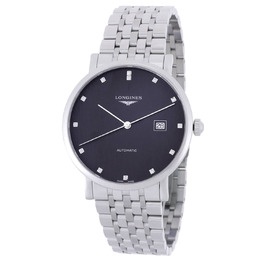 Longines Elegant Automatic Diamond Black Dial Mens Watch L4.911.478.6