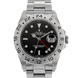 Pre-owned Rolex Explorer II 16570 BKSO Automatic Mens Black Dial Watch