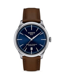 Часы Chemin des Tourelles Powermatic 80, 39 мм Tissot, цвет Blue 4707079 | blue/brown