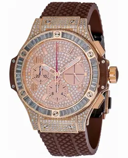 Hublot Big Bang Chronograph Diamond Dial Rubber Strap Men's Watch 341.pc.9010.rc.0904