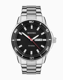 Мужские аналоговые часы Midnight 44 мм в серебристом цвете Sekonda 136909440 | silver