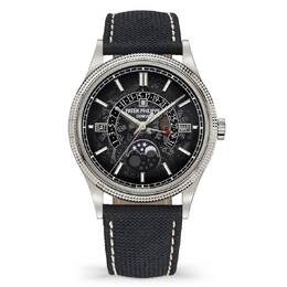 Patek Philippe Grand Complications Perpetual Hand-Wind Moon Phase Black Dial Watch 6159G-001