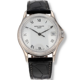 Pre-owned Patek Philippe Calatrava 5117G - White Dial Automatic Watch