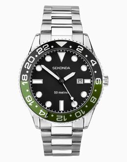 Мужские аналоговые часы Ocean 43 мм в серебряном цвете Sekonda 136909454 | silver