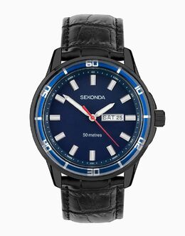 Мужские аналоговые часы Midnight 44 мм черного цвета Sekonda 139596665 | black